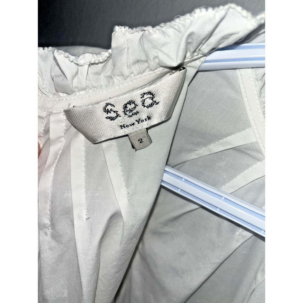 Sea New York Olithia Cowl Neck Ruffle Tiered Dress Off White Womens 2 - Picture 2 of 6